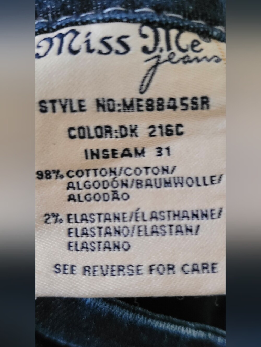 Miss Me Dark Blue Skinny Jeans with Subtle Fading - Picture 11 of 12